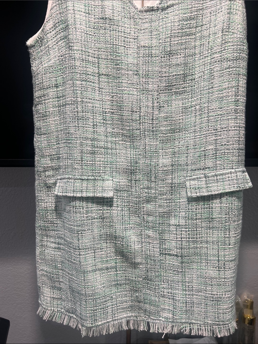 VENUS Mint Green Tweed Sleeveless Shift Dress - Picture 2 of 6